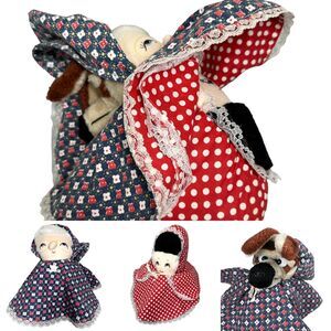 Vintage Red Riding Hood Grandma Wolf 3 in 1 Flipp Rag Doll Plush Toy